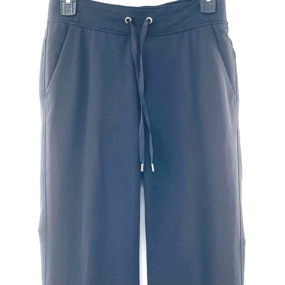 Athleta Midtown Drawstring Trouser Pants Black Sz 0 Mid Rise - Picture 10 of 13
